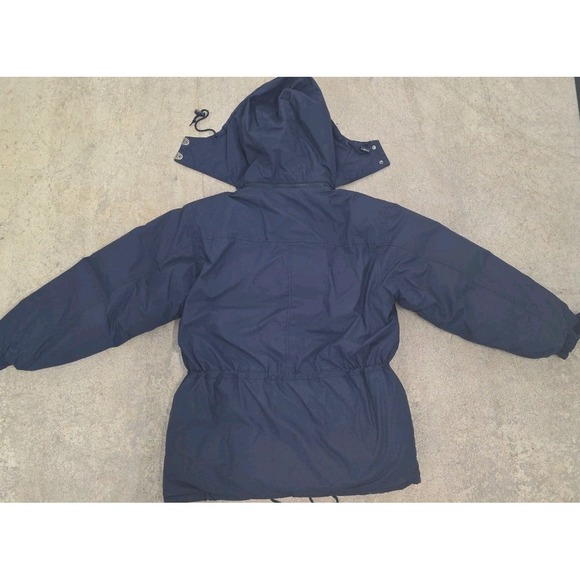 VTG Triple F.A.T. Goose Down Filled Parka Jacket Blue Removable Hood 1990's L - Picture 9 of 15